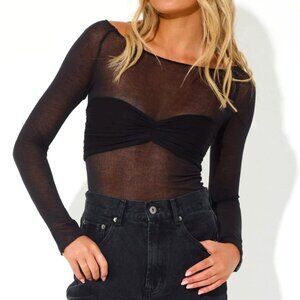 Birdies: Sheer Mesh Top